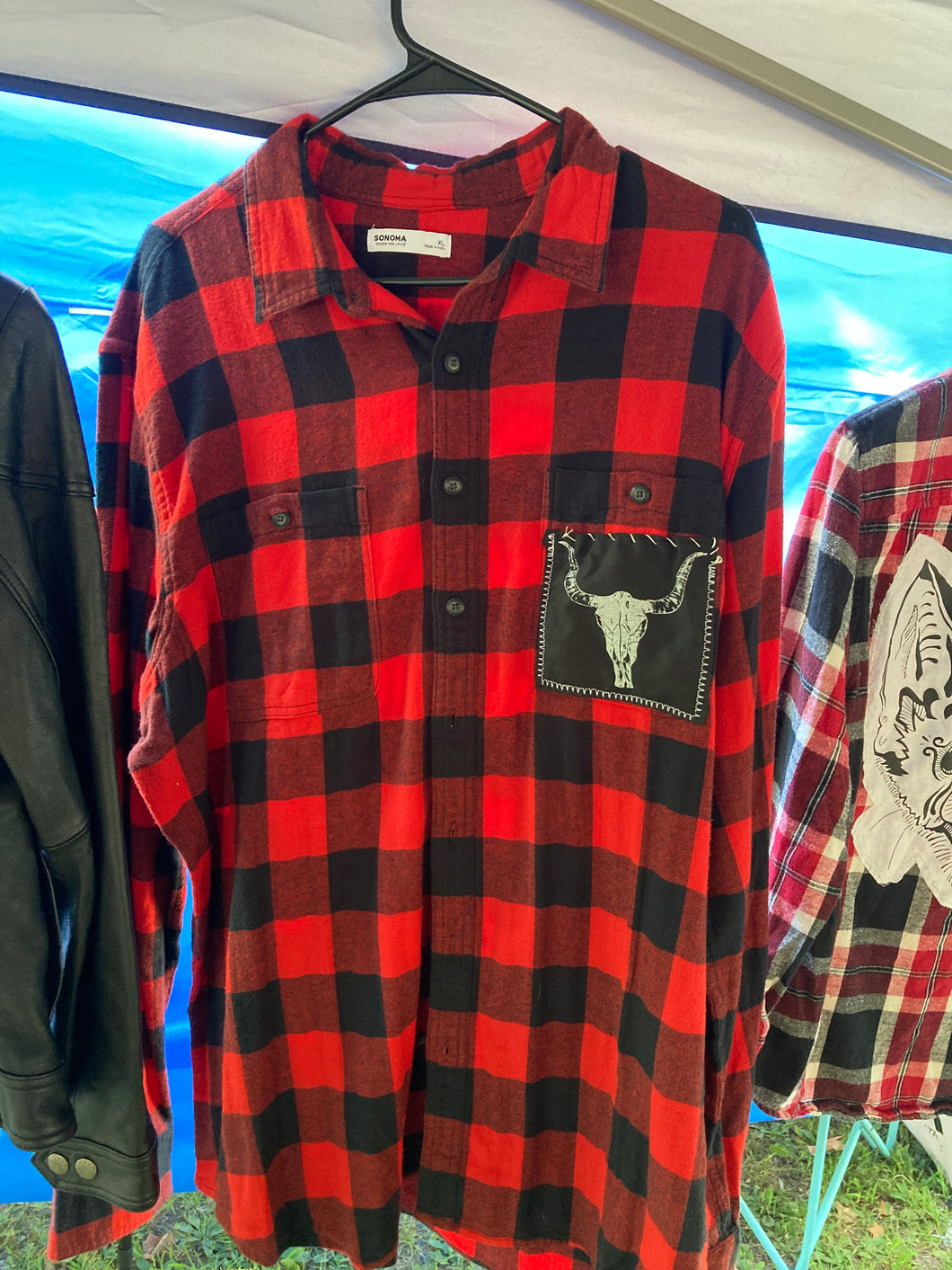 Red Bull Skull pocket flannel