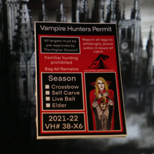 Load image into Gallery viewer, Vampire Hunter&#39;s Permit Sticker

