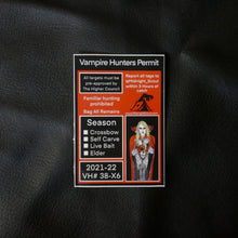 Load image into Gallery viewer, Vampire Hunter&#39;s Permit Sticker
