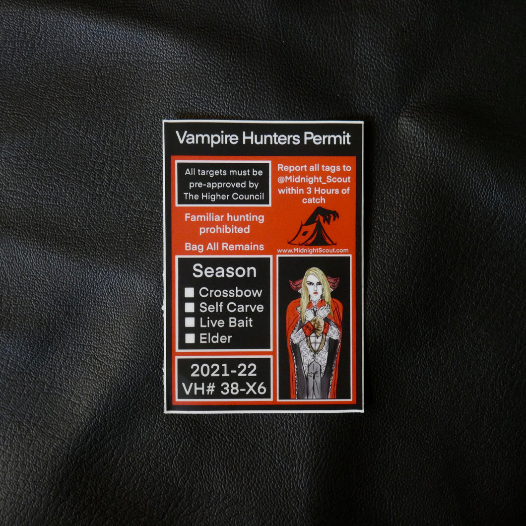 Vampire Hunter's Permit Sticker