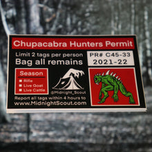 Load image into Gallery viewer, Cuban Chupacabra Hunting Permit Sticker
