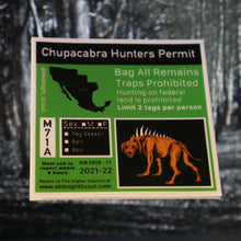 Load image into Gallery viewer, Mexican Chupacabra Hunting Permit Sticker
